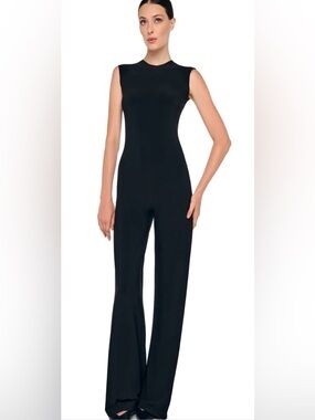 Norma Kamali Black Sleeveless Wide-Leg Jumpsuit